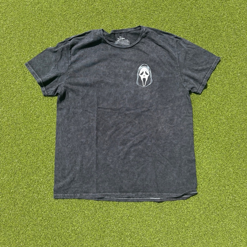 Ghostface Scream Lets Watch Scary Movies Graphic Tee Mineral Wash Black XL